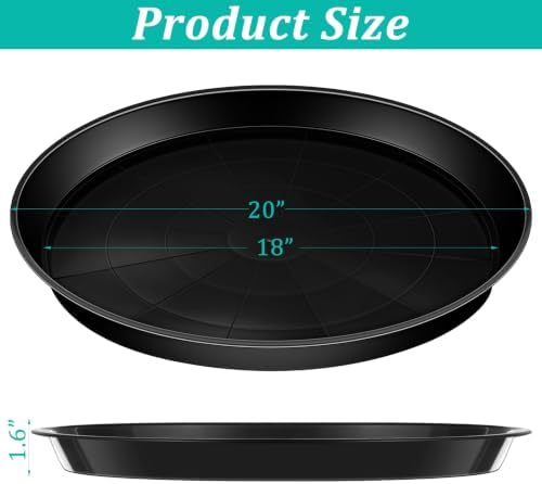 Eccliy 10 Packs 20 Inch Plastic Large Plant Saucers Heavy Duty Planter Trays Jumbo Flower Pot Saucers Plastic Water Trays for Indoors and Outdoors - Image 2