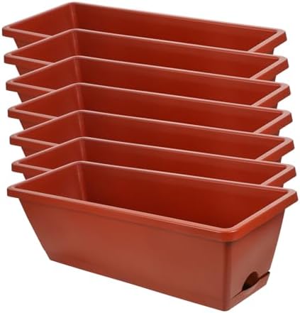 7pcs Resin Flower Pot Planter Pots Decorative Plant Containers for Balcony Home Decor by Gogogmee