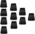 SUNPACK 10" x 20" Heavy Duty Shallow Plastic Seed Starting Tray, Black, 1" (Pack of 10) - Lined with Drainage Holes for Excess Water and Aeration, Ideal for Greenhouses or Indoor Gardening by SUNPACK