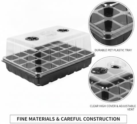 Easy-Use Seedling Propagation Box with Clear High Dome, Black PET Tray for Indoor Gardening, Seeds and Cuttings (1 Pack) - Image 6