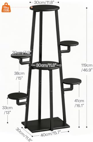HOOBRO Plant Stand Indoor with Grow Lights, 7-Tier 47.2" Plant Shelf - Image 2