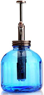 Plant Mister-Blue Glass Bottle & Brass Sprayer (Antique Copper) - Image 4
