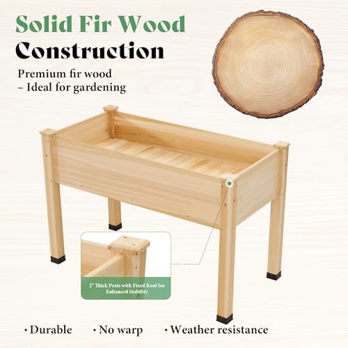 AMERLIFE Raised Garden Bed, 48x30x24 Inches Elevated Wood Planter Box - Image 5