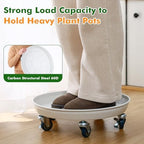 Planterhoma 3 Packs 16 inches Metal Plant Caddy with Wheels Extra-large Rolling Plant Stand Heavy-duty Iron Plant Dolly Casters for Indoor Outdoor Flower Pot Mover Roller Coasters - Image 5