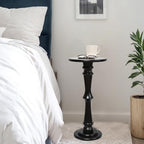 SwallowLiving Solid Wood Drink Table for Small Spaces, Pedestal Side Table - Image 5