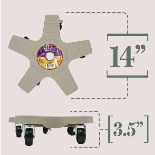 Bosmere 14" Plant Caddie - Heavy-Duty Rolling Plant Stand with Locking Wheels, 500 lb Capacity – Durable Plant Caddy for Indoor/Outdoor Use, Light Gray (Pack of 2) - Image 5