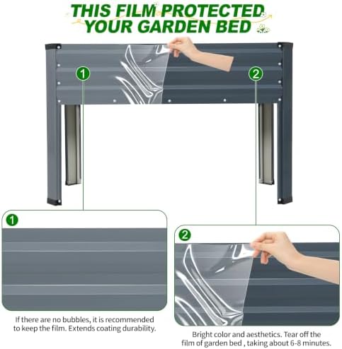 Galvanized Raised Garden Bed with Legs 2Pack,48x24x32in Elevated Garden Bed - Image 6
