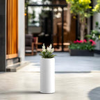 Kante White Concrete Planter 18.9" Tall All-Weather Round Small Pot - Image 3