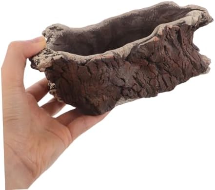 Cabilock Cement Planter Pot Vintage Driftwood Design for Succulents Artistic Home Office Decor Planter Sturdy Imitation Tree Root Flowerpot for - Image 4