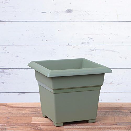 Root & Vessel Countryside Square Tub Planter, Sage, 18-Inch - Image 3