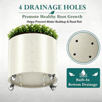 2 Pack Large Round Metal Tree Planter with Wheels, 22"Tall Outdoor Tree Pot - Image 5