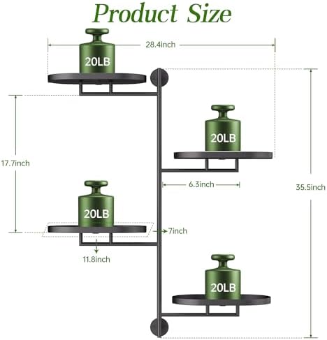 YQSLYSF Window Rotating Plant Stand Shelf Indoor Black Metal Floating Shelves 4-Tier Wall Mount Plant hanger Holders for Wall Planter Modern Home Decor window sill gifts - Image 6