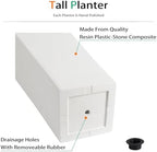 Heyzier Tall Planters for Outdoor Plants, Large Resin Flower Pots for Garden, Front Porch, Patio, Indoor - Set of 2 (White, 32 inch - 2 Pack) - Image 6
