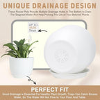 YNNICO Plant Pots 10/9/8/7.5/7 inch with Multi Mesh Drainage Holes - Image 3