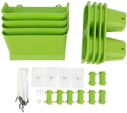 SUNGOOYUE Vertical Garden Planter, PP Hanging Planter with Deeper Pockets, 22.4 X 9.4 Inch Living Wall for Flowers Vegetables Strawberries on Balcony Fence Garden Nursery (Light Green) - Image 6