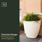 Mayne Modesto 30in Round Modern Planter, Neptune Blue - Image 6
