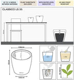 Lechuza Classico 35 LS Self Watering Planter Garden Flower Plant Pot Indoor/Outdoor Floor Planter with Drainage Hole and Plant Substrate Poly Resin D35 H33 cm Espresso Metallic - Image 2