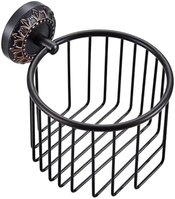 Wall Mounted Toilet Paper Holder Basket Antique Black Bathroom Storage Organizer Container, Oil Rubbed Bronze by Kelelife