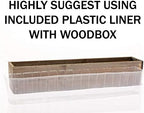 20" Rectangular Rustic Wood Planter with Handle and Plastic Liner l Rustic Barn Wood l Country Style, Home and Wedding Decorations, Garden Ornaments (20x4 w Handle Set of 2, Natural) - Image 6