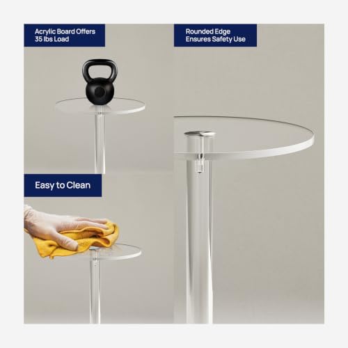 HMYHUM Acrylic Drink Table for Small Spaces, 10" L x 10" W x 21.3" H - Image 6
