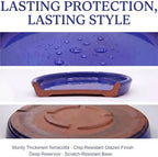 Ceramic Plant Saucer, 11.4 inch, Falling Blue - Image 4