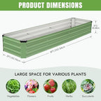 INNO STAGE Galvanized Raised Bed, 8x2x1ft Metal Garden Beds, 2pcs, Green - Image 2