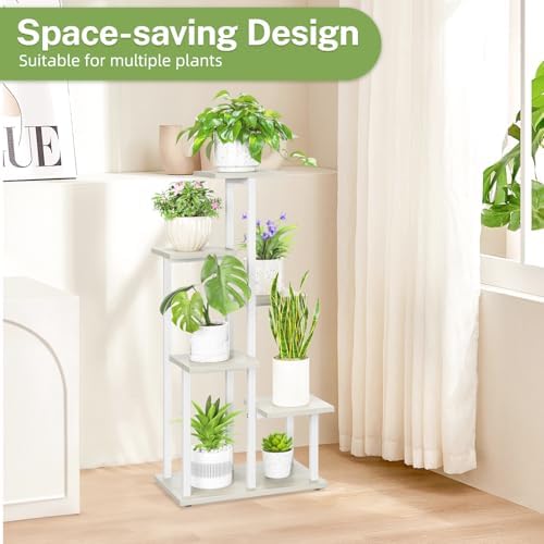iDavosic.ly 6 Tier Plant Stand Indoor, Corner Tiered Shelf, White - Image 6