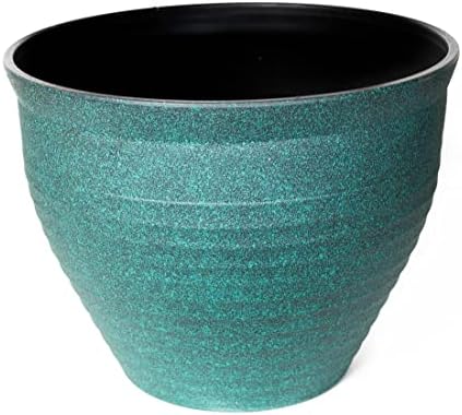 Circle Pattern (2 Pack) Decorative Rustic French Country Look Plastic Planter for Indoor, Outdoor, Nursery, Garden, Patio, Office, Home Décor Use. Long Lasting, Reusable Lightweight (Patina) - Image 3