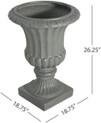 Outdoor Garden Urn Planter, 26 Inch, Gray - Image 6