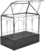 Glass Terrarium with Metal Tray, Glass Greenhouse Terrarium Kit by HighFree