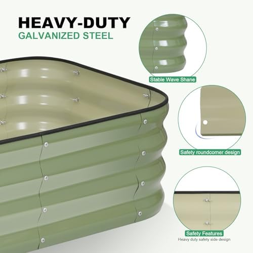 1MORE Raised Garden Bed,3 in 1 Modular Planter Raised Bed,4x2x1ft,Green-1Pk - Image 2