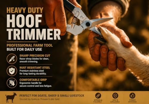 Goat Hoof Trimmers and Farrier Shears – Versatile Hoof, Wire, and Pipe Cutting Tool for Livestock – Silver (2pack) - Image 7