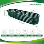 Gardmax Galvanized Raised Garden Bed, Lightweight Planter Boxes Outdoor with Easy Assembly, Large Garden Bed for Vegetables, Fruits, Flower Dark Green 8x2x1.5 FT - Image 4