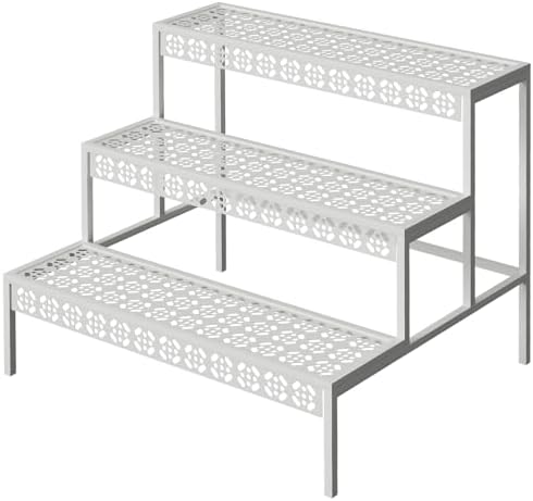 aboxoo 3-Tier Rectangular Metal Plant Stand, Ladder Flower Pot Rack by aboxoo