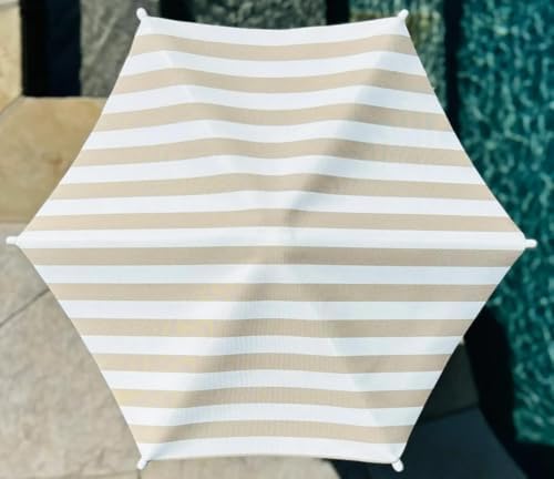 Fixed Plant Shade for Potted Plants 28" x 30" Outdoor Container Sun Shade Cover Premium Fabric Canopy with Fiberglass Frame & Soil Anchor Stripes & Solids Assembly Required - Image 2