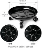 Choclaif Plant Caddy with Wheels,2 Pack Black Heavy Duty Plant Stand with Universal Wheels,Round Pot Trolley for Indoor (12) - Image 2