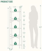 Hzuaneri Ladder Shelf, Bookshelf, Freestanding Corner Storage Shelf - Image 2