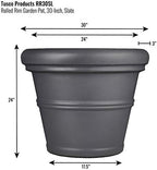 Tusco Products Rolled Rim Garden Planter, 30-inch, Slate - Image 2