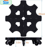 20 Inch Plant Caddy with Wheels Heavy Duty Outdoor,Indoor Rolling Plant Stand with 3inch Casters Black Heart Shaped Plant Dolly Large Potted Planter Cart for Big Flowerpots Plants Pots - Image 2