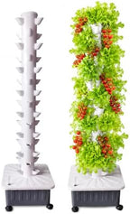 Vertical Hydroponic Grow Tower Aeroponic Tower for Herbs, Fruits and Vegetables 15 Layer 45 Plants Sites with Movable Water Tank Hydrating Pump, Timer, Adapter (45 Pots) by FOLLOWUS