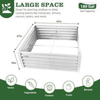 Anleolife 4x4x1.5ft Square Galvanized Raised Garden Bed, Antique White - Image 2