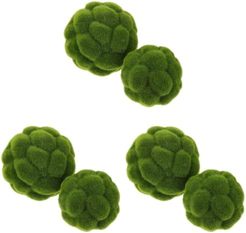 DOITOOL Green Moss Balls Decorative for Bowls: 6 Pcs Fake Moss Balls Faux Decorative Spheres for Bowl Fillers, Vase Filler, Wedding Decor, Table Arrangement, DIY Crafts (3.9" + 4.7") by DOITOOL