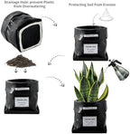 Nihow 6 Inch Ceramic Plant Pot with Drainage & Square Saucer,Black - Image 3