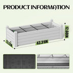 Small Raised Garden Bed, Durable Resin Planter Boxes Outdoor with Drain Plug and Water Level Monitor for Plants Vegetables Flowers Fruits(Ashen) - Image 2