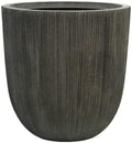 12.4"H Tall Tapered Ribbed Plastic Plant Pot with Drainage Hole & Plug by UPPERSTONELIVING