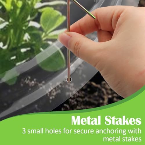 13 Inch Humidity Domes Garden Cloches for Plant Protection, Plant Covers Freeze Protection, Protectors from Animals, Garden Clear Plant Cover with Ventilation Holes 10 Pack - Image 6