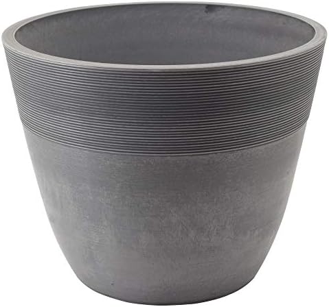 Arcadia Garden Products FM35CT Etched Pot 14x11-Cement by PSW