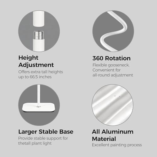 Grow Lights for Indoor Plants, Dual Head 40W Full Spectrum Floor Grow Light - Image 7