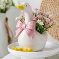 Silly Goose Vase Cute Ceramic Flower Vase Nursery Aesthetic Decor, Pink by Yiyiring