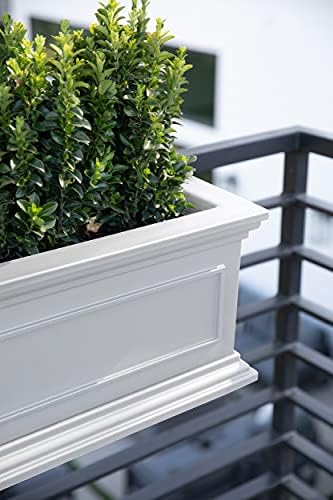 Veradek Brixton Series Plastic Railing Planter - Rectangular Planter for Outdoor Deck/Balcony | Crack-Resistant with Adjustable Rail Attachment | Classic Estate Design for Herbs, Succulents, Flowers - Image 7